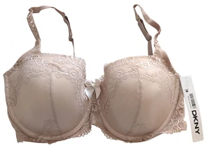 DKNY® Seductive Lights Balconette Bra #452174 Beige 36D Underwire Lined Lace - Picture 1 of 8