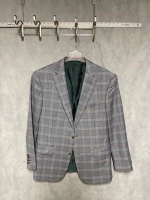 Blazer Pal Zileri Hombres 40R Gris Cuadros 2B Franela Lana Italia Academia Abrigo Lujo Foto 1 de 4
