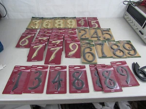 Lot of 47  Brainerd & Restore Restyle 4" & 5" Solid Brass + Black House Numbers - Picture 1 of 14