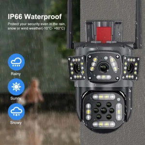 8x Zoom Auto Tracking Surveillance Cam Dual lens WiFi Camera Outdoor CCTV PTZ US - Picture 1 of 28