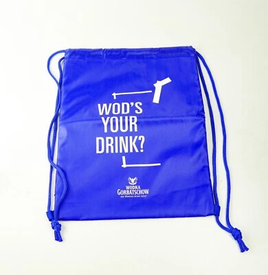 Wodka Gorbatschow Kühltasche Cooling Bag Kältebeutel blau Doppelkordel 1959