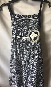 Isobella And Chloe Girls Print Black And White Print Empire Dress Size 8-New - Picture 1 of 9