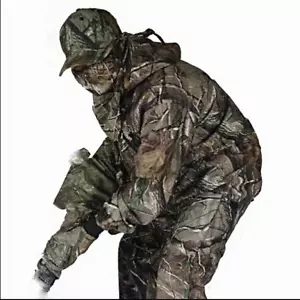 6639 New Bionic Camouflage Hunting Clothes Leaf Waterproof Jacket +Pants Suit - Picture 1 of 31