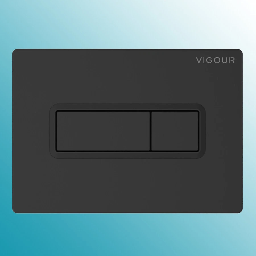 VIGOUR Betätigungsplatte TEES matt-schwarz f. 2-Mengen-Spültechnik V1TEESNSWM