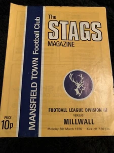1976 Mansfield Town V Millwall Football Programme - Picture 1 of 2