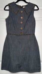 Vintage Dainty June Jean donna 8 mini abito aderente finto bottoni davanti accademia - Foto 1 di 6