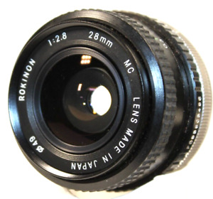 ROKINON 28mm f2.8 MC (Multi-coated) Wide Angle Lens on Canon FD for AE-1, F1, A1
