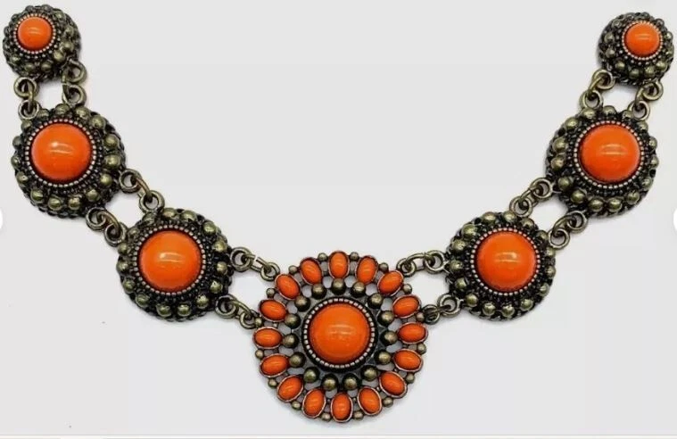 Collar Magnético Elegante Radiante Naranja Tono Bronce 8" Foto 1 de 2