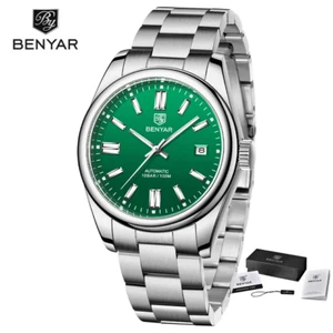 ๐ BENYAR 5185 VERDE 39ร SUB 100M SEAGUL ST6 AUTOMATICO VETRO HERDLEX OROLOGIO โ - Foto 1 di 24