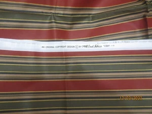 Two x   2 yds x 44" wide Mill Creek Fabric Multi Stripe " Lishi" Greens Burgundy - Picture 1 of 4
