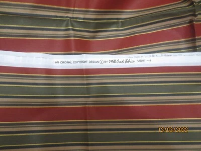 Two x   2 yds x 44" wide Mill Creek Fabric Multi Stripe " Lishi" Greens Burgundy - Image 1 of 4