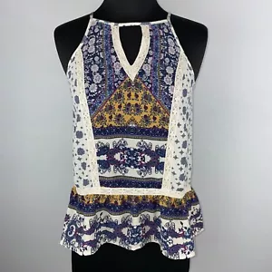 Xhilaration Juniors XS Patrón Cerradura Delantero Tanque Crochet Encaje Borde Tejido Espalda JU - Imagen 1 de 10