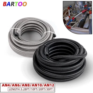 4AN/6AN/8AN/10AN/12AN Nylon Stainless Steel Braided CPE Oil/Gas/Fuel Line Hose - Picture 1 of 12