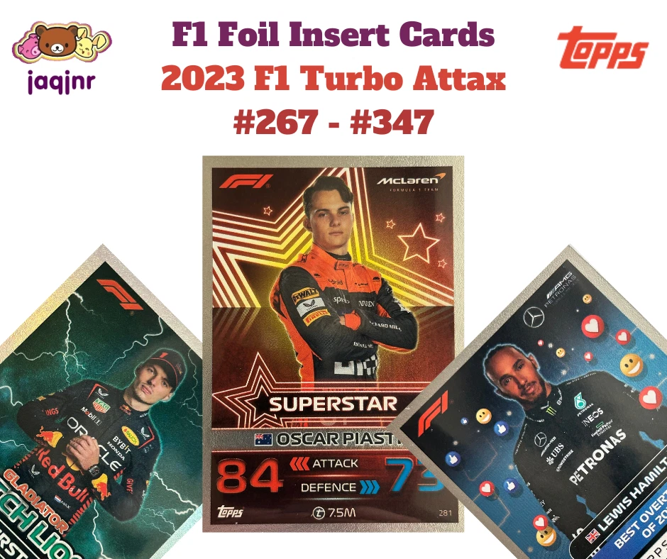 *New* Topps F1 Turbo Attax 2023 - FORMULA ONE FOIL INSERT CARDS #267 - #347 - image 1 of 1