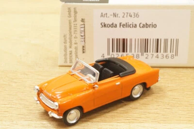 Ho 1:87 BREKINA/Starlinemodels 27436 Skoda Felicia Cabrio " Arancione " Nuovo - Immagine 1 di 4
