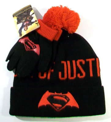 Nuevo Juego de 2 Guantes y Tobogán Tejido para Niños DC Superman VS Batman, Talla Única Foto 1 de 2