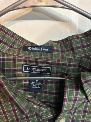 3x Saddlebred Big Man Shirt Classic Fit Long Sleeve Plaid J1 - Image 1 of 4