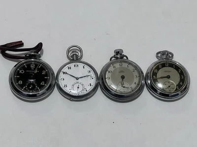 Vintage Pocket Watch Lot – Ingersoll Triumph x2, Smiths Empire, Swiss – Untested - Image 1 of 4