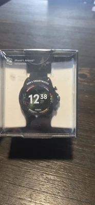Fossil Men's Gen 6 44mm Stainless Steel and Silicone Touchscreen Smart Watch New - Image 1 of 4