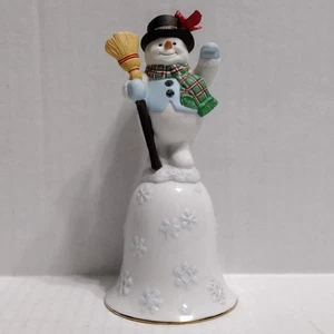 LENOX 1998 Vintage Snowman Bell "A Snowy Salute" Fine Porcelain, Handcrafted Vtg - Picture 1 of 18