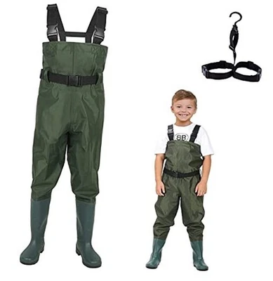  Vadeadores de pecho para niños, ligeros y transpirables PVC 6/7 años niño pequeño Foto 1 de 4