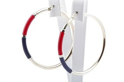 Earrings Hanging 585 Yellow Gold Enamel Diameter 3,8 CM Top - Image 1 of 4