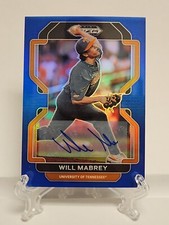 2022 Panini Prizm Draft Picks Will Mabrey Blue Autograph /99