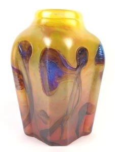 Splendid Contemporary Hand Blown French Art Glass Ada Loumani Vase 1990 Signed - Picture 1 of 6