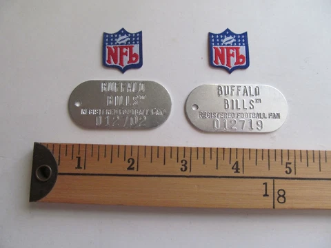 2 RARE DOG ARMY TIN NECKLACE BUFFALO BILLS PATCH CREST NFL FOOTBALL Cover