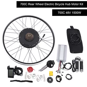 For Electric Bike LCD Display 700C Rear Wheel Hub Motor Conversion Kit 48V 1500W - Picture 1 of 13