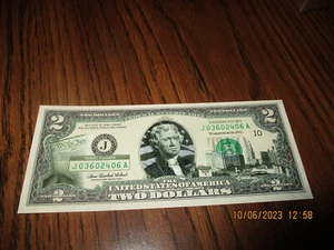 $2 2003  STATE COMMEMORATIVE COLORIZED BILL "CONNECTICUT"   FEDERAL RESERVE NOTE - Picture 1 of 4