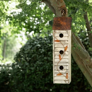 Nido de jaula colgante para pájaros Glitzhome 18" de alto de tres niveles pintada a mano para pájaros - Imagen 1 de 12