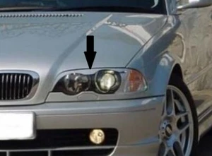BMW E46 COUPE 2D Scheinwerfer Blenden böser blick lackiert in 317 Orientblau Met - Picture 1 of 2