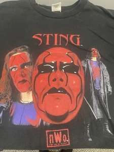 Vintage 1998 Sting WCW NWO Wrestling Mens T-Shirt Red Face Size X-Large - Picture 1 of 8