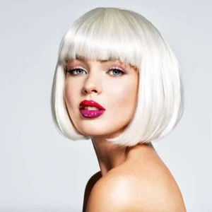 Sexy Lady Bob Wig Womens Short Straight Bangs Full Hair Wigs Cosplay Party - Picture 1 of 18