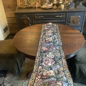 Tapestry Table Runner Floral Pattern 12.25”WX 68”L - Picture 1 of 12