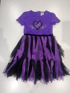 Disney Girls Descendants 3 Mal Purple Tulle Costume Party Dress 5/6 - Picture 1 of 4