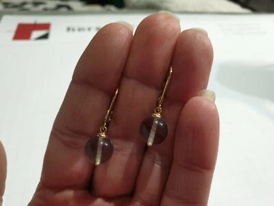 ***Ohrringe Fluorit Gold 585 gestempelt 4,5g  *** - Bild 1 von 4