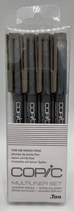 Copic Multiliner Waterproof Pigment Ink Pens, , Warm Gray Ink 0.05/0.1/0.3/0.5 - Picture 1 of 2