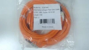 Pack of 3: 9 Meter LC / SC Multimode Duplex 62.5/125 - Orange - Picture 1 of 2
