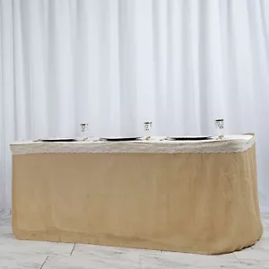 14 ft Natural Burlap TABLE SKIRT Tradeshow Wedding Country Party Catering Supply - Picture 1 of 4