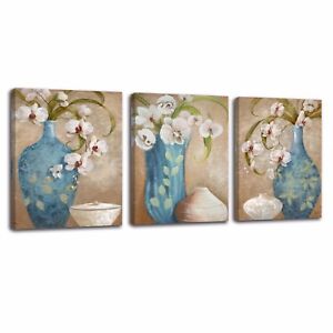 Modern Canvas Art Print Vases Canvas Oil Painting Home Wall Art 3pcs-Framed