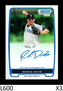 1-2012 BOWMAN CHROME REFRACTOR AUTO ROOKIE DAVIS PIRATES /500 QTY - Picture 1 of 1