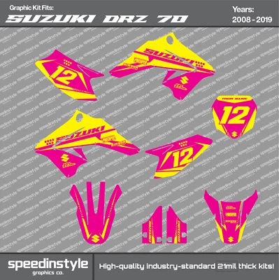 Kit de calcomanías gráficas para Suzuki DRZ70 (2008-2019) DRZ 70 Element kit magenta Foto 1 de 2