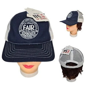 Baseballmütze Kappe Los Angeles LA COUNTY FAIR Druckknopflasche Erwachsene verstellbar blau - Bild 1 von 9