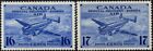 Canada 1942-43 Airmail  16c & 17c Ultramarine  SG.S13/S14  Mint Hinged