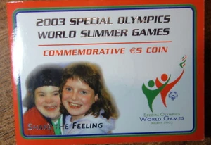 IRELAND: IRISH COMMEMORATIVE  FIVE  EURO 2003. SPECIAL OLYMPICS. FREE SHIPPING. - Picture 1 of 6