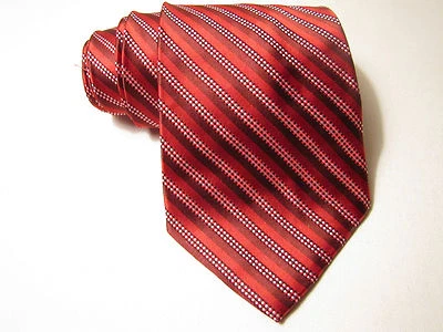PAUL DIONE CORBATA CUELLO 100% SEDA ROJA CON RAYAS ANCHA USADA EN EXCELENTE ESTADO ROPA DE HOMBRE DE LUJO Foto 1 de 4