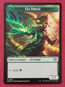 Magic The Gathering COMMANDER MASTERS CMM ELF DRUID SPIRIT token card MTG - Foto 1 di 2