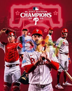 Philadelphia Phillies 2025 NL East Champions Collage 8x10 MLB Baseball Photo - Picture 1 of 1